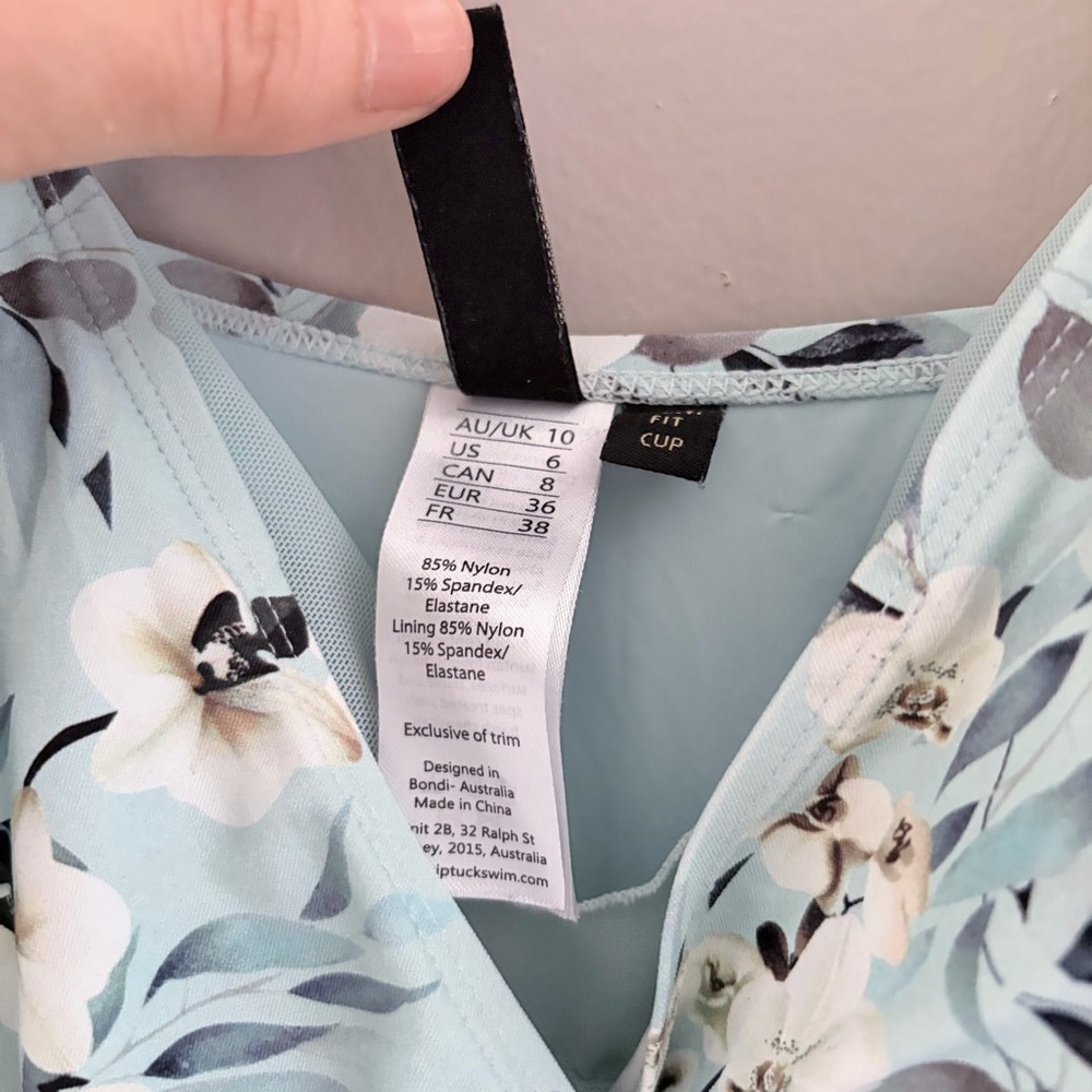 Nip Tuck Swim Floral Ruched One Piece Swimsuit Tummy Control Mint Green 6 - Picture 5 of 10